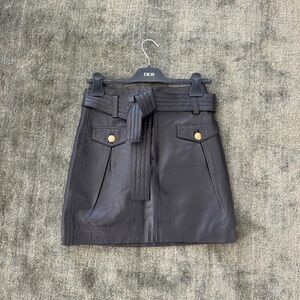 Maje Black Leather Mini Skirt